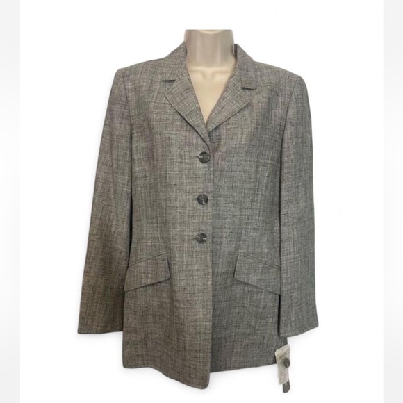 Vintage Jones New York Silk/Linen Blazer - Picture 1 of 16